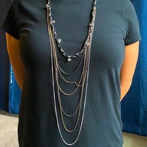Express long multi chain necklace